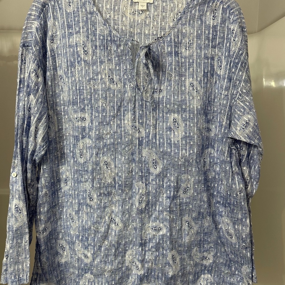 Purejill Blue Paisley Women's Top size S